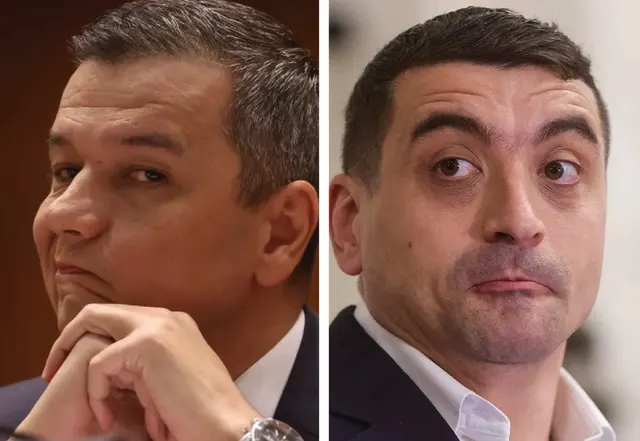 Colaj cu Sorin Grindeanu și George Simion, fiecare fotografiat în prim-plan