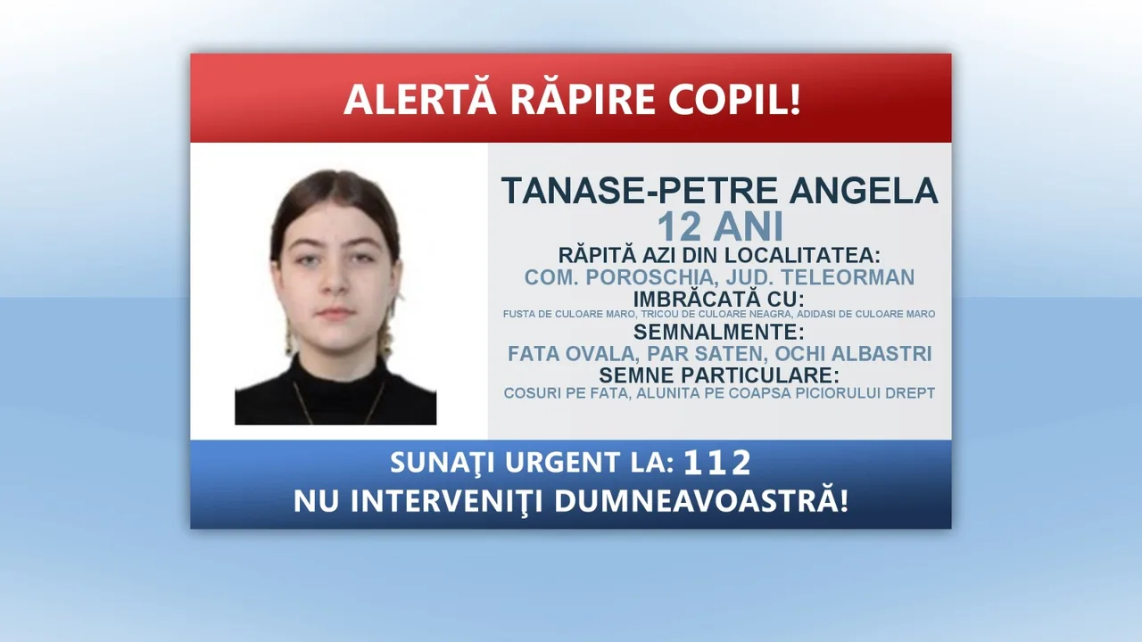 Fetiță de 12 ani, urcată cu forța în mașină la Poroschia