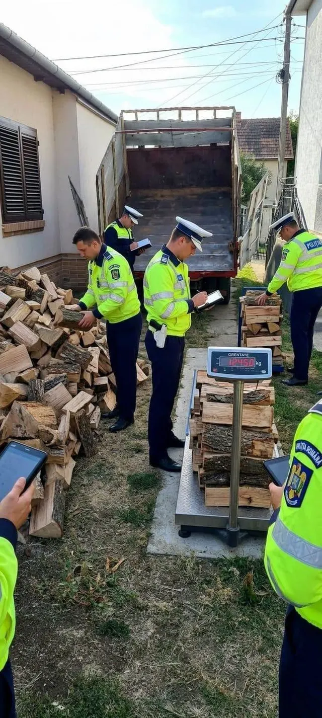 Polițiștii din Satu Mare, puși să cântărească lemnele din sobă